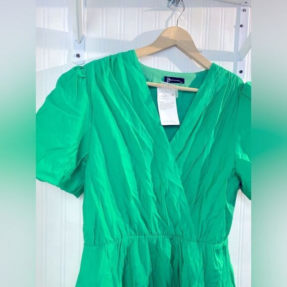 NWT PRETTYGARDEN Short Dresses Puffy Sleeve Wrap V Neck Ruffle Sz XL - Picture 3 of 6